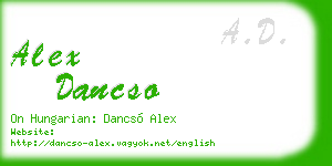 alex dancso business card